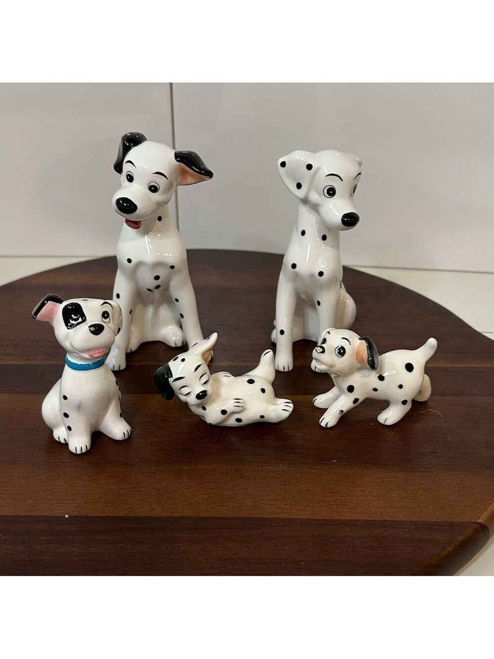 ✨ Vintage Disney 101 Dalmatians Ceramic Figurine Set Perdita, Pongo & Puppies ✨